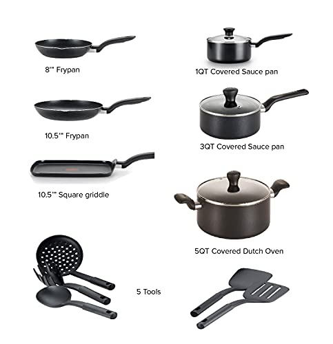 T-Fal Culinaire Non-Stick Aluminum, 16 Piece Pots and Pans Cookware Set