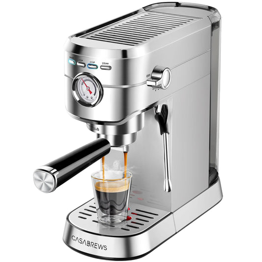 CASABREWS Espresso Machine 20 Bar, Professional Espresso Maker with Milk Frother Steam Wand