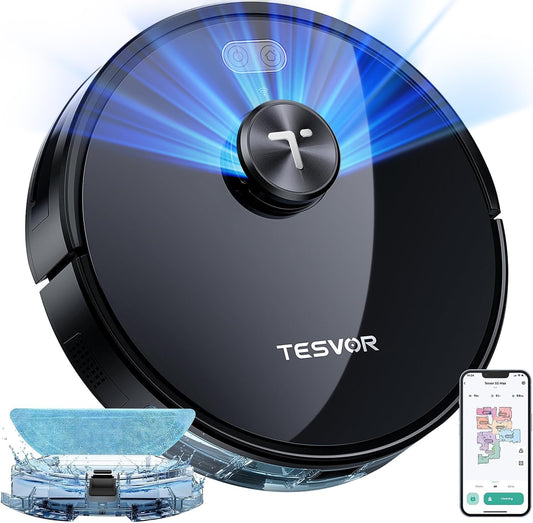 Tesvor S5 Max Robot Vacuums and Mop Combo, 6000Pa Suction Robotic Vacuum Cleaner